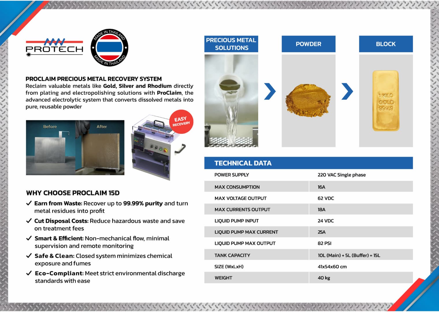 Protech Proclaim Spec Sheet